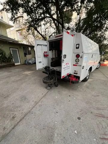 Magnet Plumbing service vehicle on-site for Sewer Line Repair in Jacksonville